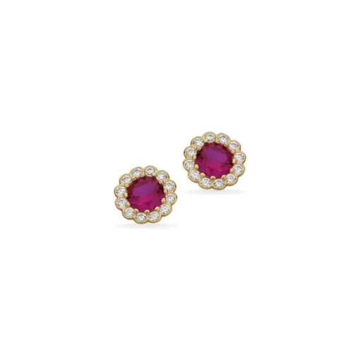 Scrouples - Ohrstecker Rosette rosa w. zirkonia 8 kt. gold