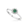 Scrouples - Ring in silber mit Rosette in Grün und Weiß zirkonia