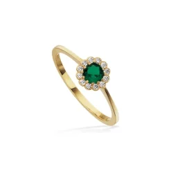 Scrouples - Ring Rosette grün w. zirkonia