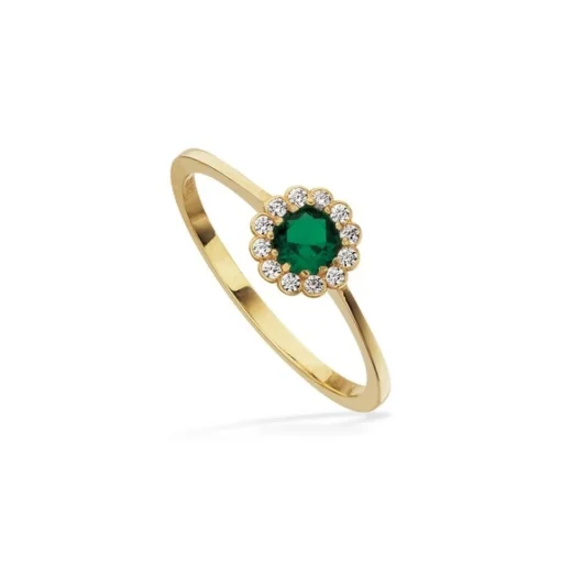 Scrouples - Ring Rosette grün w. zirkonia