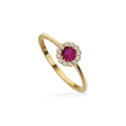 Scrouples - Ring Rosette rosa w. zirkonia