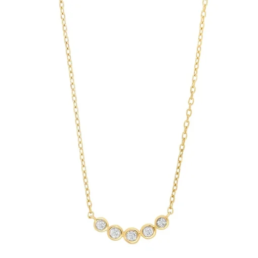 Siersbøl - Anhänger aus 14 kt. Gold mit einem Streifen aus Diamanten von insgesamt 0,015ct