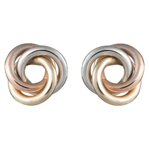 SIERSBØL 8-14. ct. bicolor Ohrstecker mit Knoten