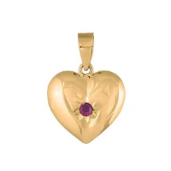 SIERSBØL - Herz aus 8kt. Gold mit Synt. Rubinrot