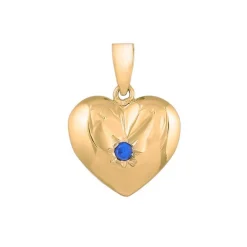 SIERSBØL - Herz aus 8kt. Gold mit Synt. blauer Saphir