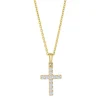 Siersbøl - Kreuzanhänger aus 8kt. Gold mit Zirkonia und Kette
