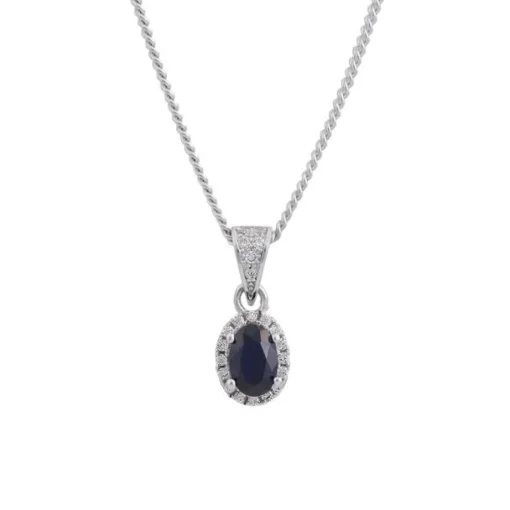 Siersbøl - Rosetten-Anhänger mit blauer zirkonia inkl. Kette**