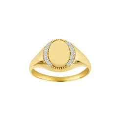 Siersbøl - Siegelring aus 8kt. Gold mit Zirkonen