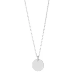 SIERSBØL Halskette aus rhodiniertem Silber mit einer Platte von 13 mm.