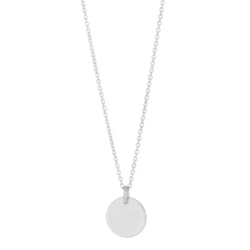 SIERSBØL Halskette aus rhodiniertem Silber mit einer Platte von 13 mm.