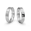 Siersbøl Hochzeit - Eheringe aus 14kt. Weißgold mit Stern (0,09ct.)