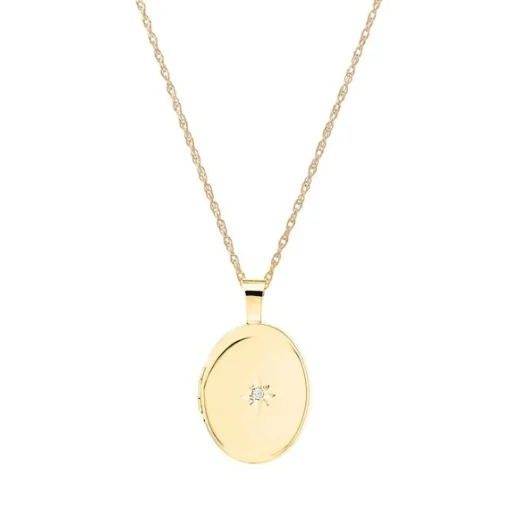 SIERSBØL Medaillon mit 14kt Walzgold mit Brillant von 0,01ct