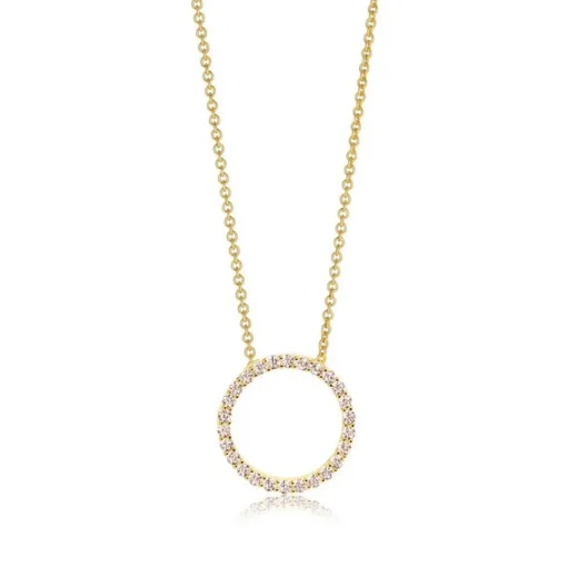 Sif Jakobs - Biella Pendant Halskette in vergoldetem Silber mit Zirkonia 45cm