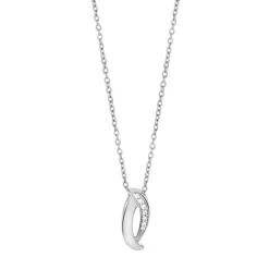 Silberanhänger - rhodiniertes Silber mit Zirkoniastein inkl. Kette