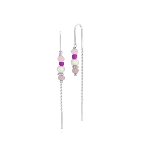 Sistie - Simona-Ohrring aus silber mit rosa Steinen