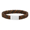 SON OF NOA – Geflochtenes armband in braunem Kalbsleder