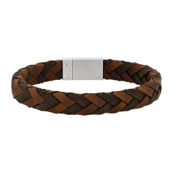 SON OF NOA – Geflochtenes armband in braunem Kalbsleder