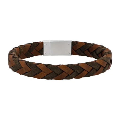 SON OF NOA – Geflochtenes armband in braunem Kalbsleder