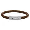 Son of Noa - Herrenarmband aus braunem Kalbsleder geflochten