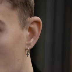 Son of Noa - Rhodiniert silber creol mit Kreuz