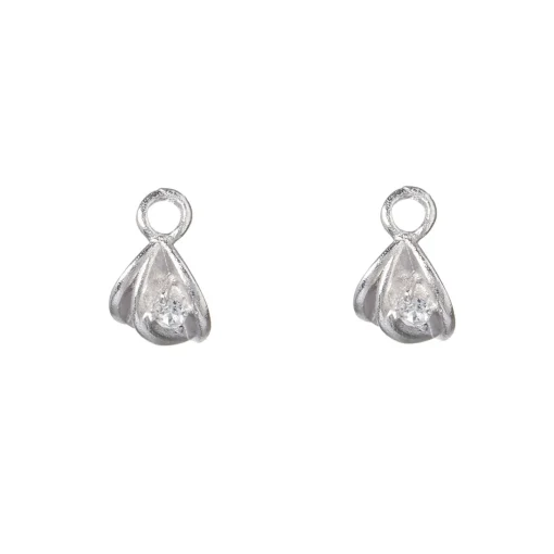 Spinning jewelry - Blatt-Ohrring-Anhänger in silber **