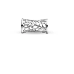 STORY silver Charm - Röhre mit Blättern