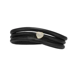 STORY Weihnachtskampagne 2023 Lederarmband inkl. Anhänger in vergoldete silber