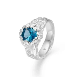 Studio Z - Forest ring in silber w. blau zirkonia