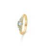 Studio Z - Fragmente ring aus vergoldetem silber w. blau zirkonia