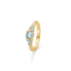 Studio Z - Fragmente ring aus vergoldetem silber w. blau zirkonia