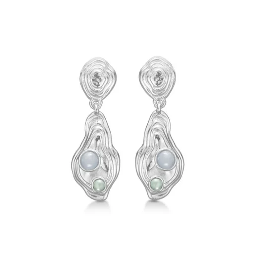 Studio Z - Shell Ohrringe in silber m. grün zirkonia