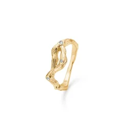 Studio Z - Tangled ring aus vergoldetem silber m zirkonia