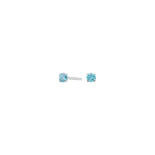 Titanium Ohrstecker aus nickelfreiem Titan mit blaue Zirkonia