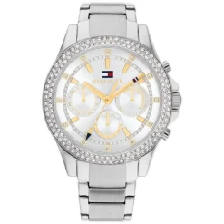 Tommy Hilfiger - Damenuhr aus Stahl mit goldenen Details und zirkonia