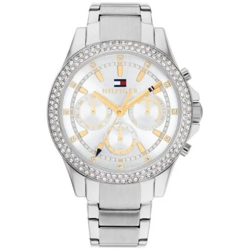 Tommy Hilfiger - Damenuhr aus Stahl mit goldenen Details und zirkonia