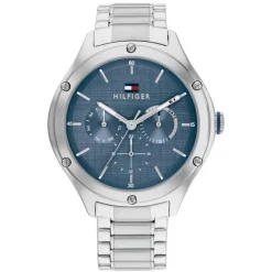 Tommy Hilfiger - Damenuhr aus Stahl mit blauem Zifferblatt