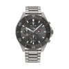 Tommy Hilfiger Herrenuhr - Larson in Stahl und schwarzem Zifferblatt