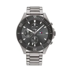 Tommy Hilfiger Herrenuhr - Larson in Stahl und schwarzem Zifferblatt