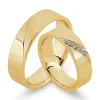 Trauringe aus 8 und 14 kt Gold von Nuran mit Diamanten 0,07 kt
