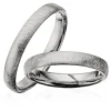 Trauringe aus mattem Silber - 3,5 mm breit. Mit oder ohne Brillant