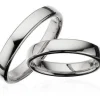 Trauringe in Silber - 4,0 mm breit - mit oder ohne Brillant