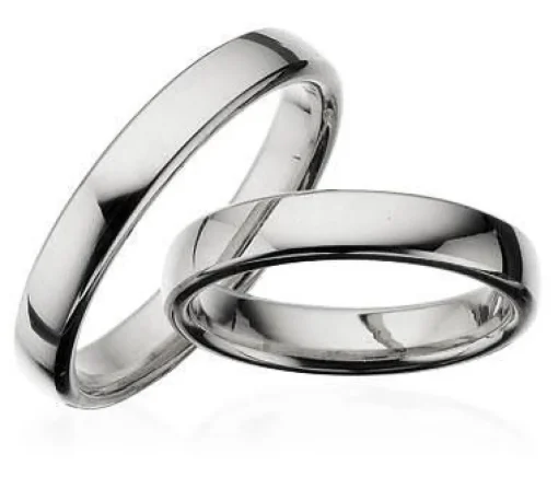 Trauringe in Silber - 4,0 mm breit - mit oder ohne Brillant