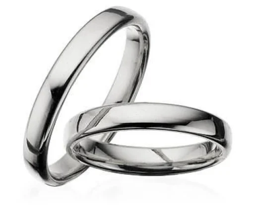 Trauringe in Silber - 3,5 mm breit - mit oder ohne Brillant