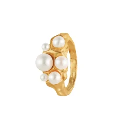 Vincent - Venus Oracle ring aus vergoldetem silber mit Perlen