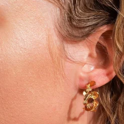 Vincent - Wildflower Hoops in vergoldete silber