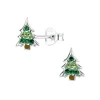 Weihnachts-Ohrringe - Weihnachtsbaum mit Zirkonia