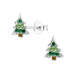Weihnachts-Ohrringe - Weihnachtsbaum mit Zirkonia